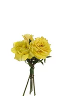 Sztuczne kwiaty - Express Flor 1 bukiet z 5 mini różami z jedwabiu, żółty - miniaturka - grafika 1