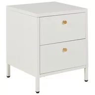 Szafki do salonu - Szafka Nocna Metalowa Biała Kylea - miniaturka - grafika 1