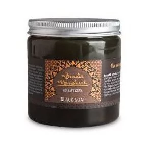 Beaute Marrakech Naturalne Czarne Mydło SAVON NOIR w postaci czarnej pasty do twarzy i ciała 200g - Mydła - miniaturka - grafika 1