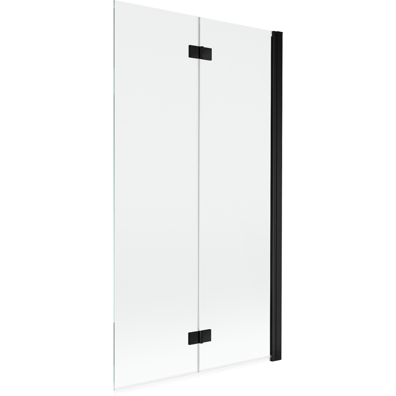 Mexen Mist parawan nawannowy 2-skrzydłowy prawy 100 x 150 cm, transparent, czarny - 8A9-100-002-70-00-P