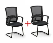 Fotele i krzesła biurowe - B2B Partner Krzesło konferencyjne Roy 1+1 Gratis, czarny 415057 - miniaturka - grafika 1