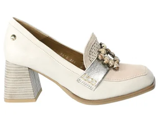 Półbuty Maciejka 5672A-04/00-1 Skórzane Beżowe - MACIEJKA - Półbuty damskie - miniaturka - grafika 1