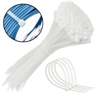 Poliamidowe opaski zaciskowe, białe 200x3,6 mm 400 szt - Pozostałe akcesoria sieciowe - miniaturka - grafika 1