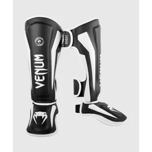 Venum Ochraniacze Piszczeli Elite Black/White - Ochraniacze do sportów walki - miniaturka - grafika 1