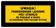 Systemy ekspozycyjne i znaki informacyjne - KB007 UWAGA NIEWIDZIALNE PROMIENIOWANIE LASEROWE, PN - PŁYTA PCV 1MM; (400X200MM) - miniaturka - grafika 1