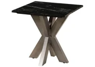 Ławy i stoliki kawowe - BARCELONA Stolik #405 Metal szary + Marmur czarny 55x55x55 cm - miniaturka - grafika 1
