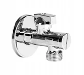 Zawory i kraniki - Diamond kurek kulowy, kątowy z filtrem mini, dławicą i metalowym motylkiem ciężkim 1/2"x3/4" ART.702-1/2X3/4 - miniaturka - grafika 1