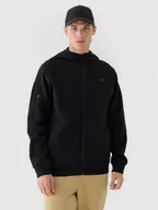 Bluzy sportowe męskie - Męska bluza dresowa rozpinana 4F 4FRAW24TSWSM1823 - czarna - miniaturka - grafika 1