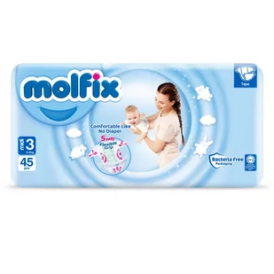 MOLFIX PIELUSZKI MIDI 3 (4-9 KG) 45 SZT. - Pieluchy - miniaturka - grafika 1