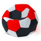 Fotele i pufy dla dzieci - Pufa worek GO GIFT Piłka 1 Biało-czarno-czerwony L 80 cm - miniaturka - grafika 1