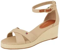 Espadryle damskie - TOMMY HILFIGER Damska flaga CRISS-CROS MID WEDGE ESPAD Espadryle, BEŻOWA (chrzan), 36 UK, Beżowy chrzan, 39 EU - miniaturka - grafika 1