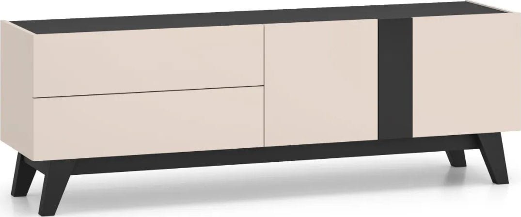 Szafka RTV FRESHION 05 1D2S 160 kaszmirowa/czarna ML MEBLE