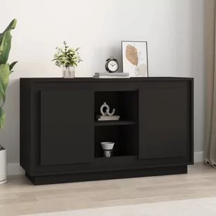 vidaXL Szafka, czarna, 102x35x60 cm, materiał drewnopochodny - Szafki do salonu - miniaturka - grafika 1