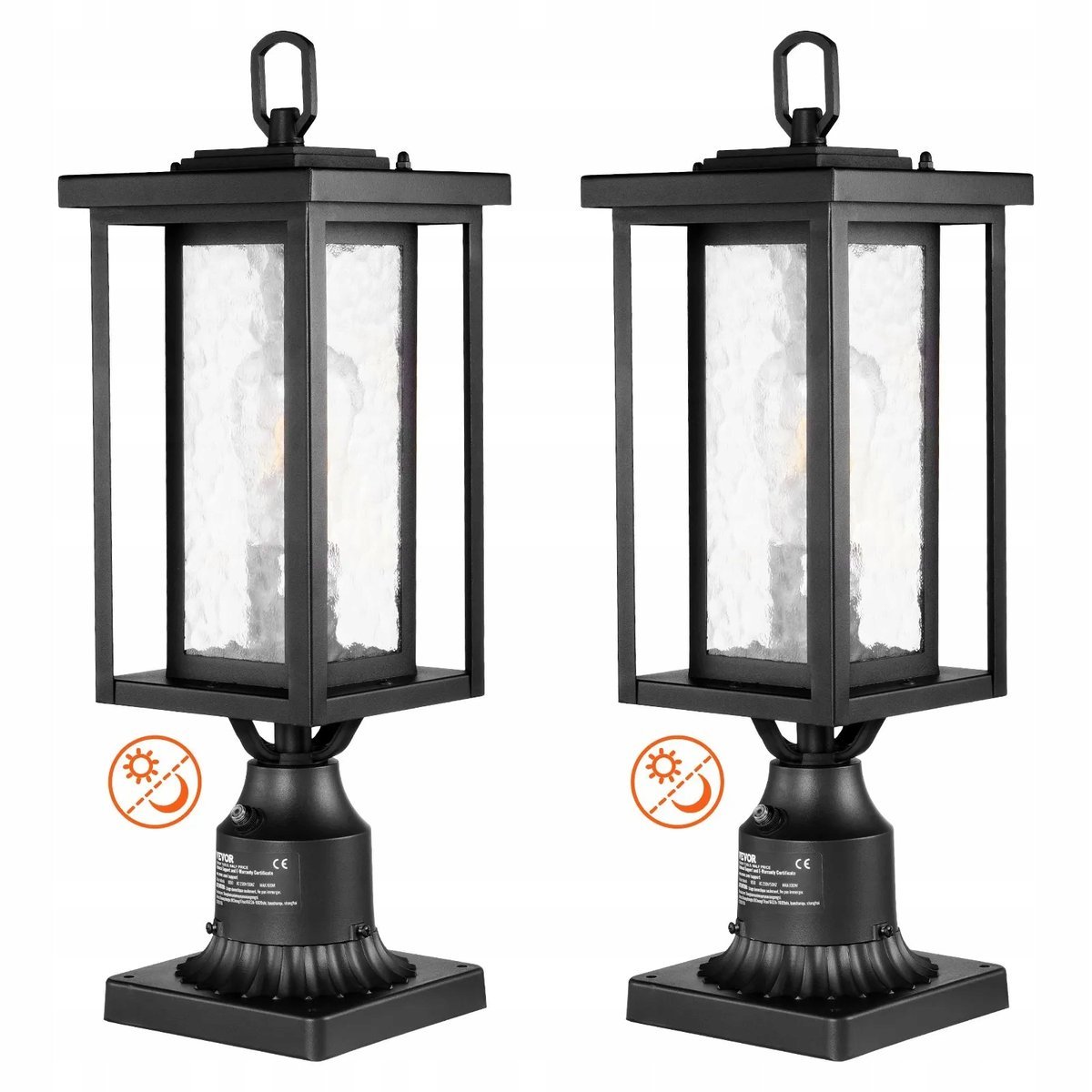 Lampa Ogrodowa 450 mm Stojąca Czujnik Światła 2 szt.