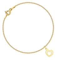 Bransoletki - MYNESS Bransoletka pozłacana z kotkiem w sercu - miniaturka - grafika 1