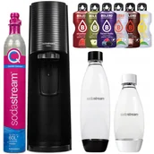 Saturatory - Saturator SodaStream Terra Black jedna butelka + Butelka Biała 1l + Czarna (dek) 1l + bolero - miniaturka - grafika 1