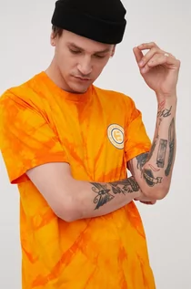 Koszulki męskie - Etnies t-shirt bawełniany kolor pomarańczowy z nadrukiem - grafika 1
