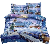 Pościel - Pościel świąteczna Zimowa kraina 140x200 cm - 3 części - miniaturka - grafika 1
