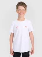Koszulki dla dziewczynek - 4F T-shirt regular z nadrukiem dziecięcy 4F JUNIOR x Robert Lewandowski - biały 122 (6-7 lat) - miniaturka - grafika 1