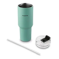 Kubki termiczne - Du��y kubek termiczny ze s��omk�� do zimnych i ciep��ych napoj��w zielony 1200ml - miniaturka - grafika 1