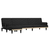 Narożniki - Sofa rozkładana w kształcie L, czarna, 260x140x70 - miniaturka - grafika 1