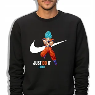 Bluza Dresowa Męska Czarna JUST DO IT LATER Swoosh Sport Wzory Rozmiar S - Bluzy męskie Bluza Dresowa Męska Czarna JUST DO IT LATER Swoosh Sport Wzory Rozmiar S - Bluzy męskie - miniaturka - grafika 1