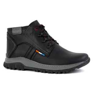 Buty męskie skórzane zimowe 119GT czarne - Buty Olivier - Buty zimowe męskie - miniaturka - grafika 1