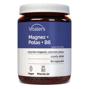Vitaler's Magnez 100 mg + Potas 150 mg + B6 10 mg - 60 kapsułek - Witaminy i minerały - miniaturka - grafika 1