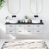 Szafki łazienkowe - Blat do łazienki, ciemnoszary, 180x40x6 cm, lite drewno Lumarko! - miniaturka - grafika 1