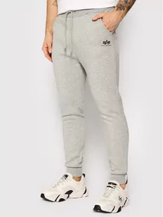 Alpha Industries Spodnie dresowe Basic Jogger 116370 Szary Slim Fit - Spodnie męskie - miniaturka - grafika 1
