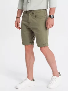 Spodenki męskie - Szorty męskie CHINO - khaki V14 OM-SRDS-0103 - grafika 1