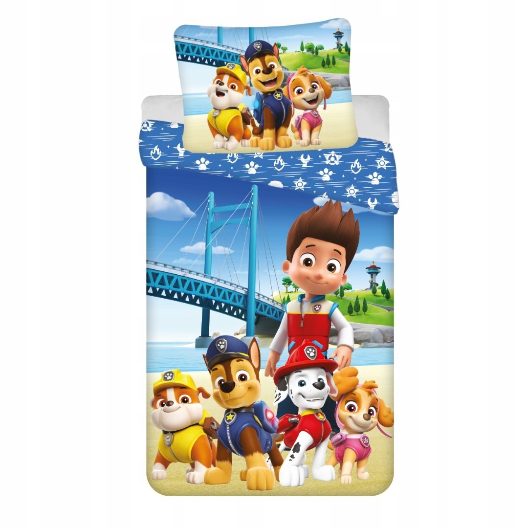 Pościel Psi Patrol 140x200 Most Ryder i Przyjaciele 100% Bawełna