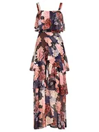 Sukienki - ApartFashion Damska sukienka szyfonowa, granatowa, wielokolorowa, normalna, Navy-Multicolor, 38 - miniaturka - grafika 1