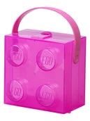 Sztućce dla dzieci - LEGO Pojemnik "Brick 4" w kolorze fioletowym na lunch - 16,5 x 11,6 x 17,3 cm - miniaturka - grafika 1