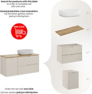 Meble łazienkowe - Zestaw meblowy 120cm z blatem i umywalką nablatową Smile - miniaturka - grafika 1