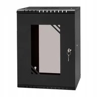 Pozostałe akcesoria sieciowe - Szafa wisząca ECO-Line Rack 10", 9U/300mm - czarny, drzwi przeszklone - miniaturka - grafika 1