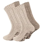 Skarpetki męskie - Skarpetki damskie antypoślizgowe Wełniane 2 pary 39/42 zamiast kapci Ciepłe gruby splot - miniaturka - grafika 1