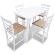 Stoły z krzesłami - vidaXL Stół wysoki biały + Wysokie krzesła (x4) - miniaturka - grafika 1
