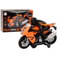 Samochody i pojazdy dla dzieci - Motor z motocyklistą + światło i dźwięk Leantoys - miniaturka - grafika 1