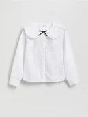 Bluzki dla dziewczynek - Reserved - Koszula z ozdobnym kołnierzem - biały - miniaturka - grafika 1