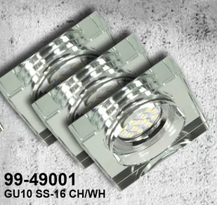 Candellux Zestaw trzech opraw SS-16 CH/WH 3X3W GU10 Z ŻARÓWKĄ LED bezbarwny - Oprawy, klosze i abażury - miniaturka - grafika 1