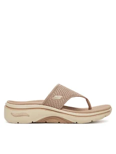 Skechers Japonki Go Walk Arch Fit 2.0 Sandal-Carrie 140861/TPE Beżowy - Klapki i japonki damskie - miniaturka - grafika 1