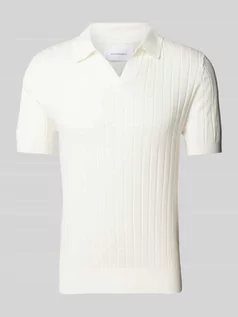 Koszulki męskie - Koszulka polo z fakturowanym wzorem - grafika 1