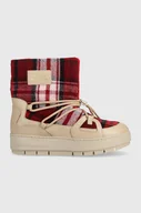 Śniegowce damskie - Tommy Hilfiger śniegowce TARTAN SNOWBOOT kolor beżowy FW0FW07612 - miniaturka - grafika 1