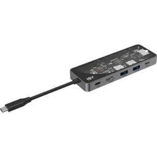Adapter wieloportowy ISY IAD-1024-2 5w1 USB-C - 2x USB-A/HDMI/2x USB-C/RJ-45 - Stacje dokujące i replikatory portów - miniaturka - grafika 1