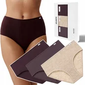 Majtki damskie - Figi damskie MAXI 3 PARY Majtki Bawełniane ATLANTIC 3CLP-011 - XL - miniaturka - grafika 1