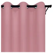 Zasłony - Voppi Zasłona dekoracyjna różowa 140 x 230 cm zasłona gotowa półzaciemniająca na przelotkach - miniaturka - grafika 1