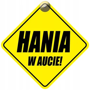 HANIA W AUCIE - PLAKIETKA - TABLICZKA - PRZYSSAWKA DO SAMOCHODU - Akcesoria do fotelików - miniaturka - grafika 1