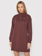 Sukienki - Puma Sukienka dzianinowa Cyber 848183 Bordowy Regular Fit - miniaturka - grafika 1