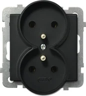 Gniazdka elektryczne - Ospel Ospel Sonata czarny - gniazdo podwójne +0 do ramki GP-2RRZ/m/33 - miniaturka - grafika 1